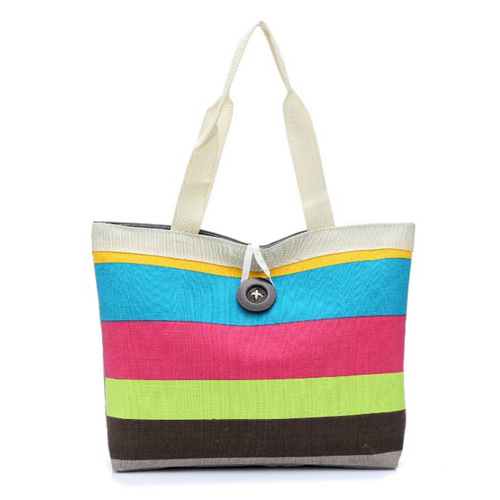 Striped Ladies Tote Bag Large Capacity