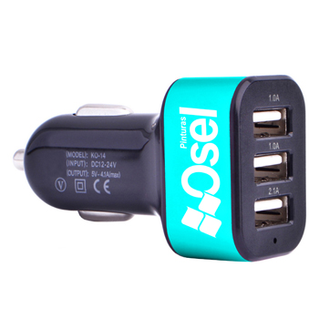 Aluminum 3 Ports USB Car Charger